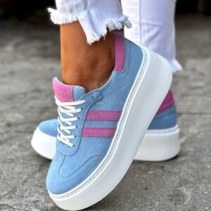 MEGA LEKKIE trampki KAZADII SAINT TROPEZ BABY BLUE  skóra naturalna