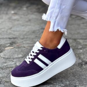 MEGA LEKKIE trampki KAZADII SAINT TROPEZ PURPLE skóra naturalna