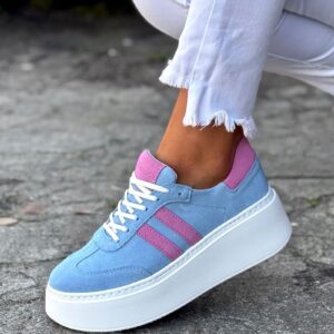 MEGA LEKKIE trampki KAZADII SAINT TROPEZ BABY BLUE  skóra naturalna