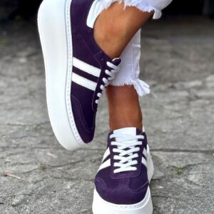 MEGA LEKKIE trampki KAZADII SAINT TROPEZ PURPLE skóra naturalna