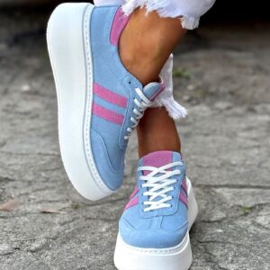 MEGA LEKKIE trampki KAZADII SAINT TROPEZ BABY BLUE  skóra naturalna