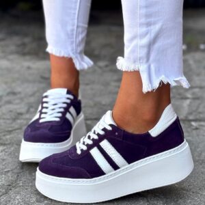 MEGA LEKKIE trampki KAZADII SAINT TROPEZ PURPLE skóra naturalna