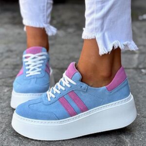 MEGA LEKKIE trampki KAZADII SAINT TROPEZ BABY BLUE  skóra naturalna