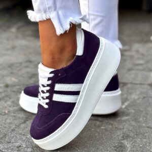 MEGA LEKKIE trampki KAZADII SAINT TROPEZ PURPLE skóra naturalna