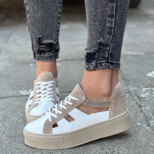 Mega lekkie trampki KAZADII DESERT AIR BEIGE skóra naturalna