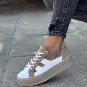 Mega lekkie trampki KAZADII DESERT AIR BEIGE skóra naturalna