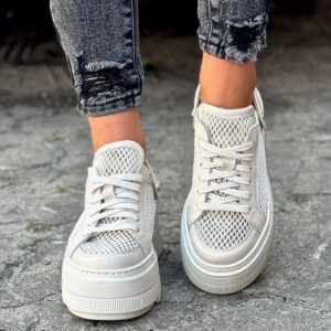 SNEAKERSY KAZADII SLINGBACK BEIGE SKÓRA NATURALNA