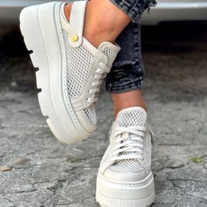SNEAKERSY KAZADII SLINGBACK BEIGE SKÓRA NATURALNA