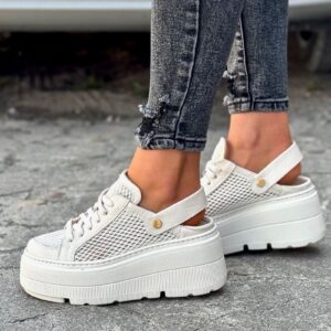 SNEAKERSY KAZADII SLINGBACK BEIGE SKÓRA NATURALNA