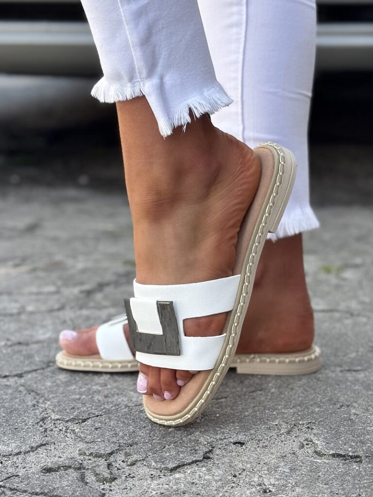 SUPER wygodne klapki ESTELIANA WHITE - obrazek 3