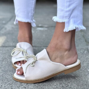 Wygodne klapki KAZADII LETICIA FLAT BEIGE polska produkcja