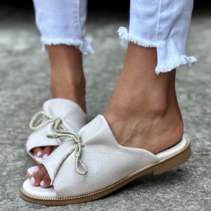 Wygodne klapki KAZADII LETICIA FLAT BEIGE polska produkcja