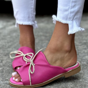 Wygodne klapki KAZADII LETICIA FLAT FUCHSIA polska produkcja