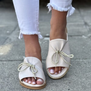 Wygodne klapki KAZADII LETICIA FLAT BEIGE polska produkcja