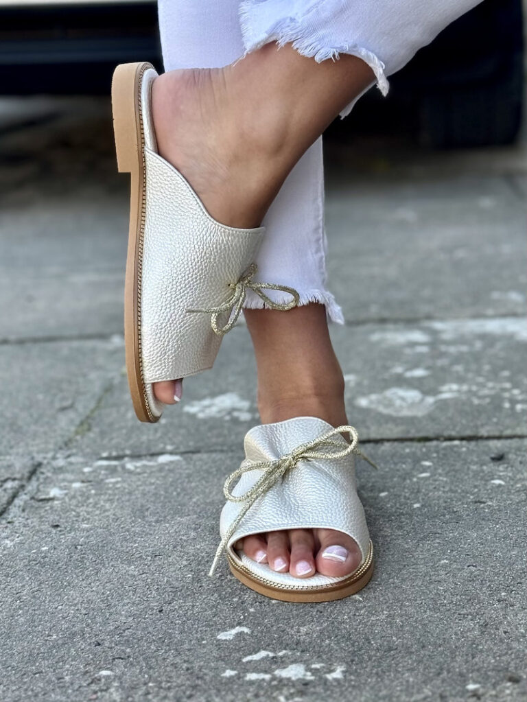 Wygodne klapki KAZADII LETICIA FLAT PEARL polska produkcja - obrazek 5