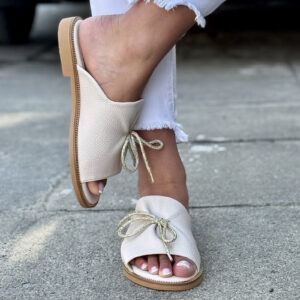 Wygodne klapki KAZADII LETICIA FLAT BEIGE polska produkcja