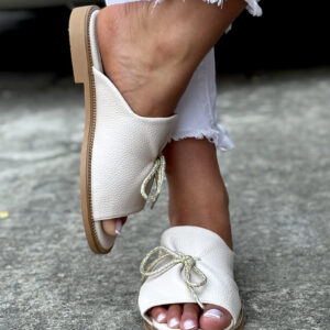Wygodne klapki KAZADII LETICIA FLAT BEIGE polska produkcja