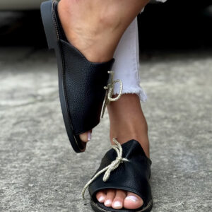 Wygodne klapki KAZADII LETICIA FLAT BLACK polska produkcja