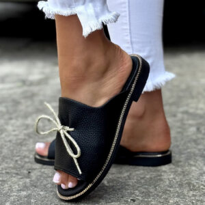 Wygodne klapki KAZADII LETICIA FLAT BLACK polska produkcja