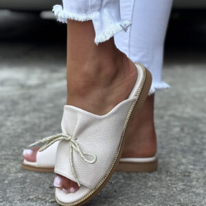 Wygodne klapki KAZADII LETICIA FLAT BEIGE polska produkcja