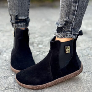 Botki BAREFOOT HERMINIA BLACK skóra naturalna