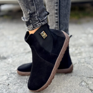 Botki BAREFOOT HERMINIA BLACK skóra naturalna