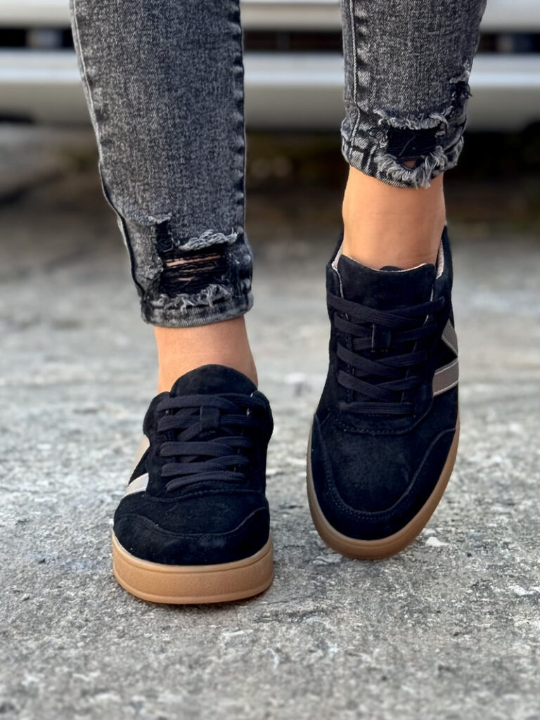 Lekkie trampki MESENA BLACK skóra naturalna - obrazek 3