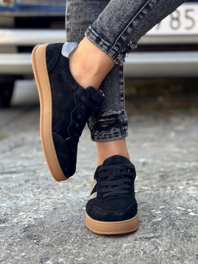 Lekkie trampki MESENA BLACK skóra naturalna - obrazek 7