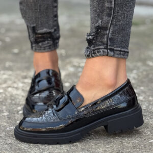 Skórzane mokasyny BLACK ZEBRA BRONZE