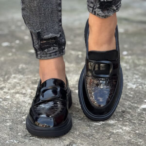 Skórzane mokasyny BLACK ZEBRA BRONZE