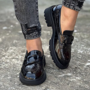 Skórzane mokasyny BLACK ZEBRA BRONZE