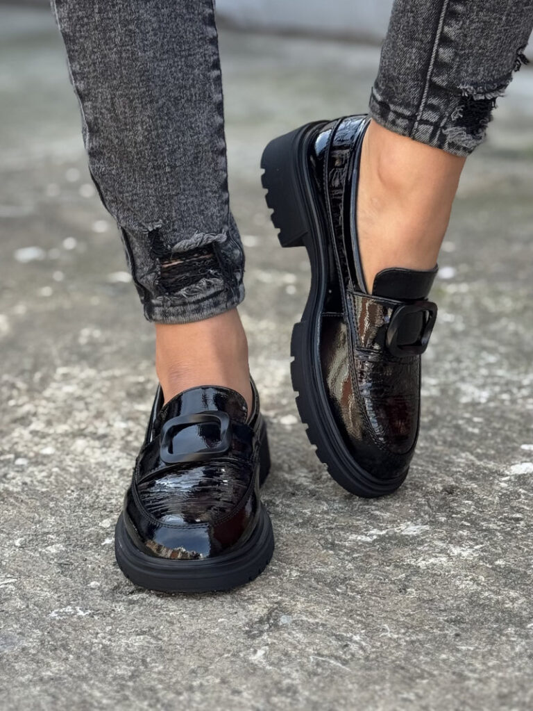 Skórzane mokasyny BLACK ZEBRA BRONZE - obrazek 6