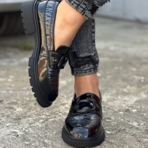 Skórzane mokasyny BLACK ZEBRA SILVER
