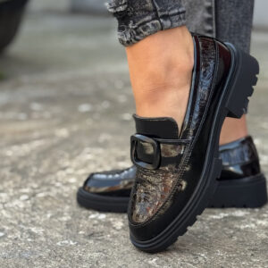 Skórzane mokasyny BLACK ZEBRA BRONZE