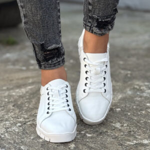Skórzane trampki GENEVA WHITE skóra naturalna