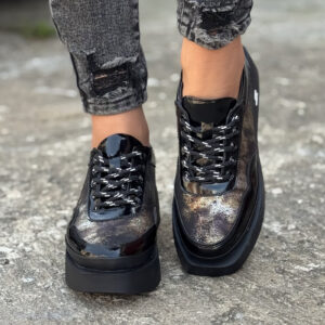Sneakersy NERELLA BLACK GALAXY skóra naturalna