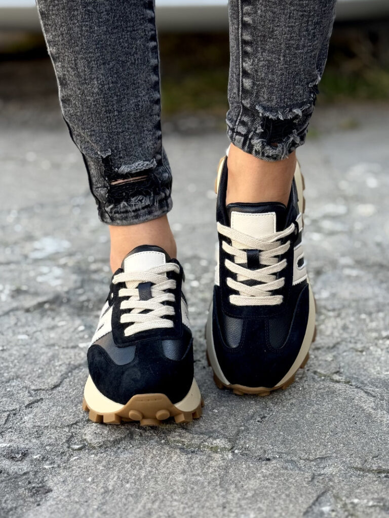 Sportowe buty GENESIS BLACK/BEIGE skóra naturalna - obrazek 4