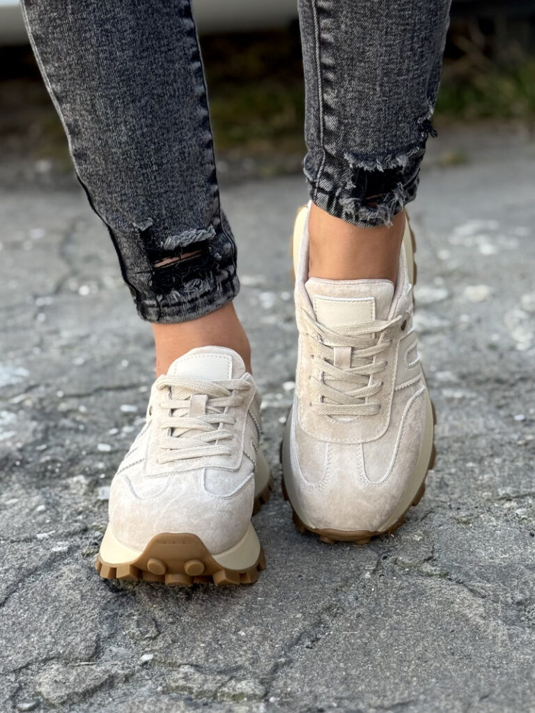 Sportowe buty GENESIS BEIGE skóra naturalna - obrazek 4