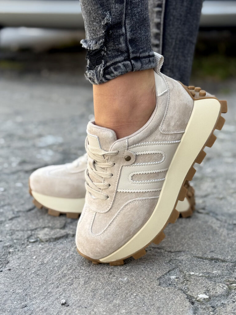 Sportowe buty GENESIS BEIGE skóra naturalna - obrazek 3