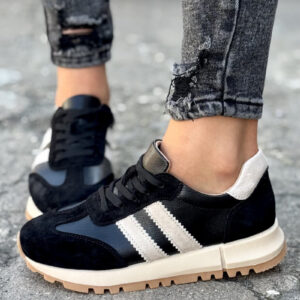 Sportowe buty LURDES BLACK/L.BEIGE skóra naturalna