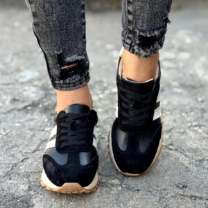 Sportowe buty LURDES BLACK/L.BEIGE skóra naturalna