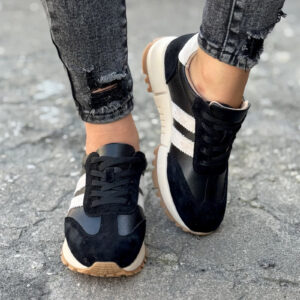 Sportowe buty LURDES BLACK/L.BEIGE skóra naturalna