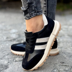 Sportowe buty LURDES BLACK/L.BEIGE skóra naturalna