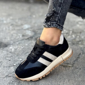Sportowe buty LURDES BLACK/L.BEIGE skóra naturalna