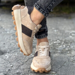 Sportowe buty RAMIRA BEIGE COFFE skóra naturalna