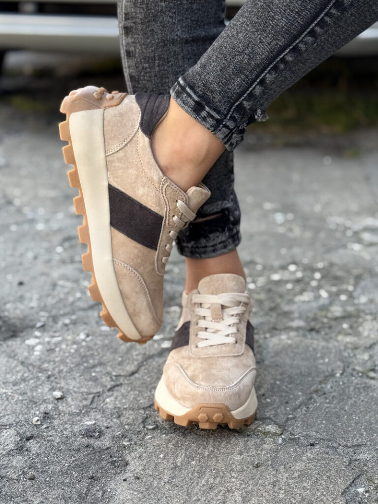 Sportowe buty RAMIRA BEIGE COFFE skóra naturalna - obrazek 7