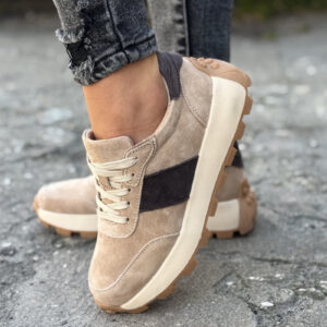 Sportowe buty RAMIRA BEIGE COFFE skóra naturalna