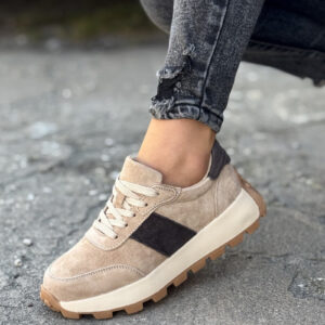 Sportowe buty RAMIRA BEIGE COFFE skóra naturalna