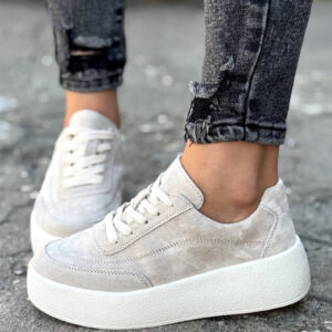 Sportowe buty REYNA BEIGE skóra naturalna
