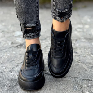 Sportowe buty REYNA BLACK skóra naturalna